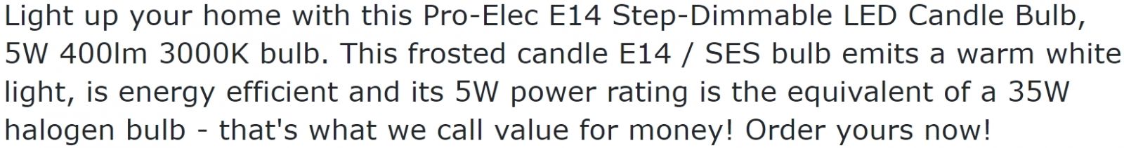 נורות נר LED PRO-ELEC הברגה E14 עדשה נר חלבית עם עמעום